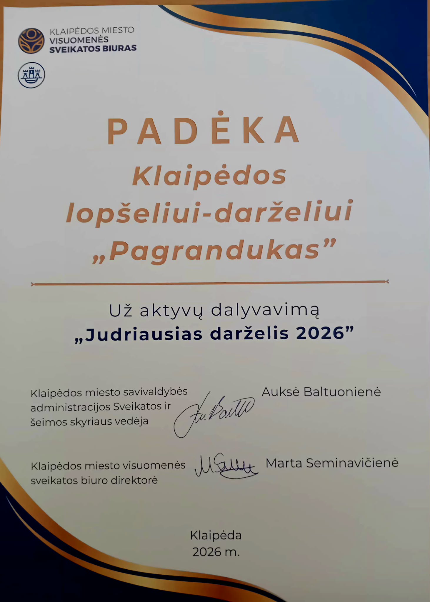 Judriausias darželis 2026